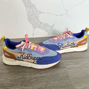 PUMA x KIDSUPER STUDIOS Mirage Mox sneakers in Forever Blue-shifting sand